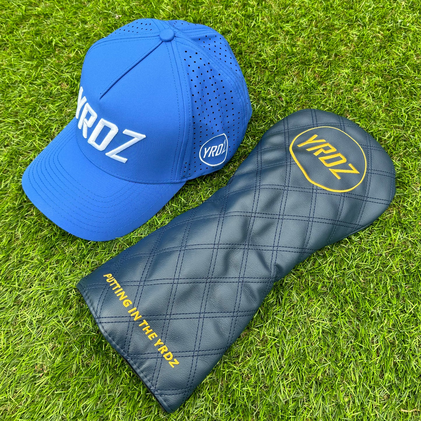 YRDZ Blue Golf Hat & Blue Head Cover Combo Saver